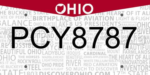 PCY8787 Ohio License Plate
