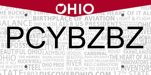 PCYBZBZ Ohio License Plate