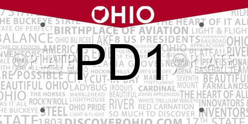 PD1 Ohio License Plate