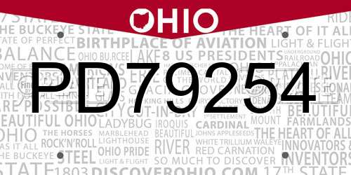 PD79254 Ohio License Plate