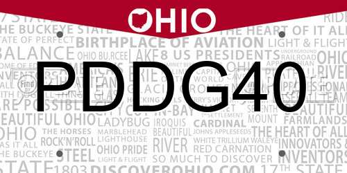 PDDG40 Ohio License Plate