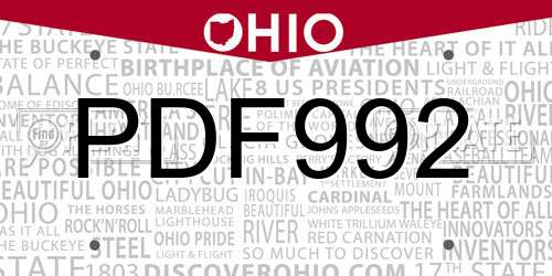 PDF992 Ohio License Plate