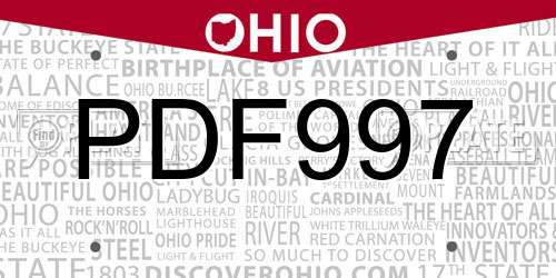PDF997 Ohio License Plate