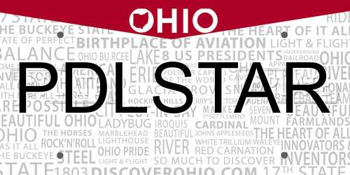 PDLSTAR Ohio License Plate