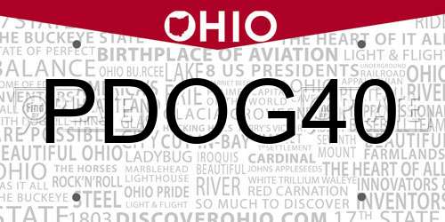 PDOG40 Ohio License Plate