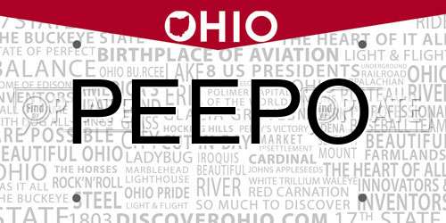 PEEPO Ohio License Plate