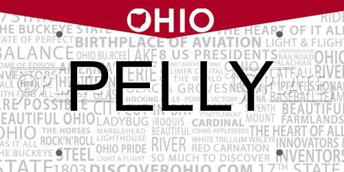 PELLY Ohio License Plate