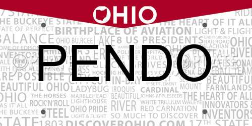 PENDO Ohio License Plate