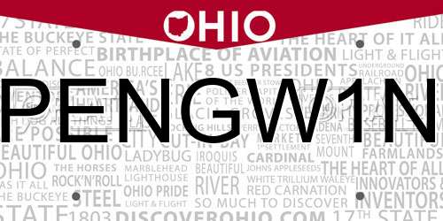 PENGW1N Ohio License Plate