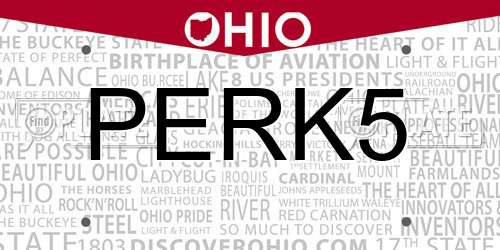 PERK5 Ohio License Plate