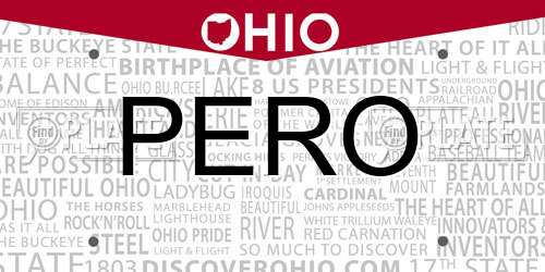 PERO Ohio License Plate