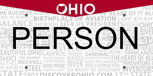 PERSON Ohio License Plate