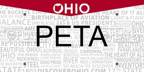 PETA Ohio License Plate