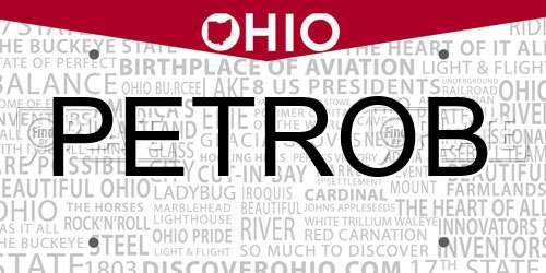PETROB Ohio License Plate