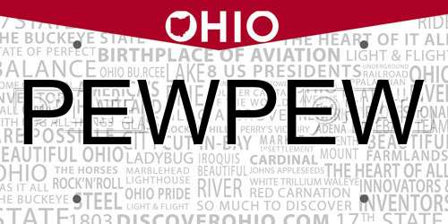PEWPEW Ohio License Plate