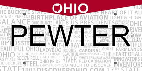 PEWTER Ohio License Plate
