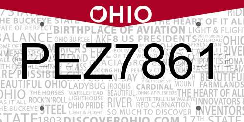 PEZ7861 Ohio License Plate