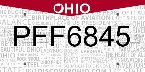 PFF6845 Ohio License Plate