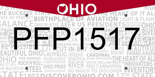 PFP1517 Ohio License Plate