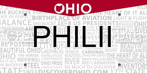 PHILII Ohio License Plate
