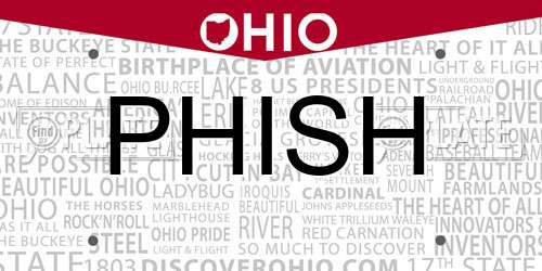 PHISH Ohio License Plate