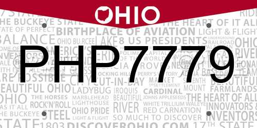 PHP7779 Ohio License Plate