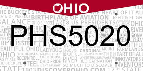 PHS5020 Ohio License Plate