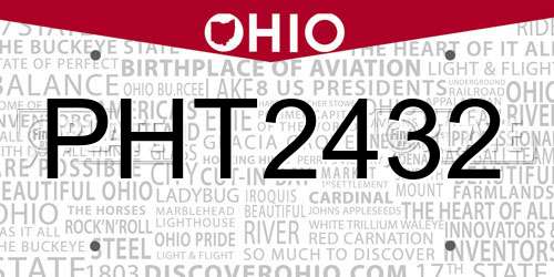 PHT2432 Ohio License Plate