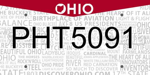PHT5091 Ohio License Plate
