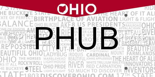 PHUB Ohio License Plate