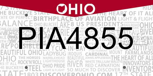 PIA4855 Ohio License Plate