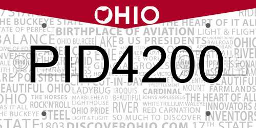 PID4200 Ohio License Plate