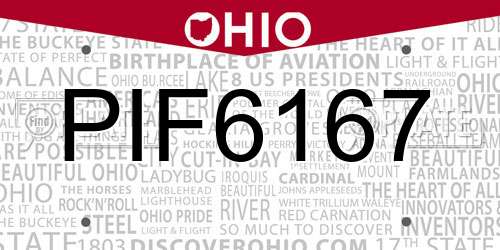 PIF6167 Ohio License Plate