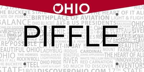 PIFFLE Ohio License Plate