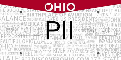 PII Ohio License Plate