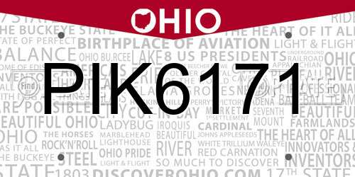PIK6171 Ohio License Plate
