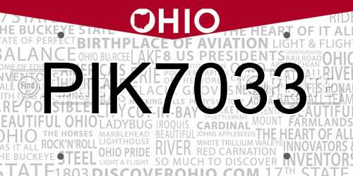 PIK7033 Ohio License Plate