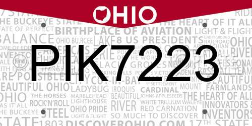 PIK7223 Ohio License Plate