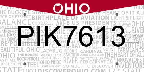 PIK7613 Ohio License Plate