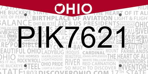 PIK7621 Ohio License Plate