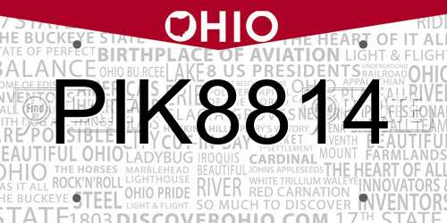 PIK8814 Ohio License Plate