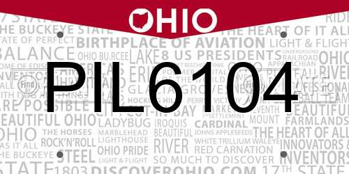 PIL6104 Ohio License Plate