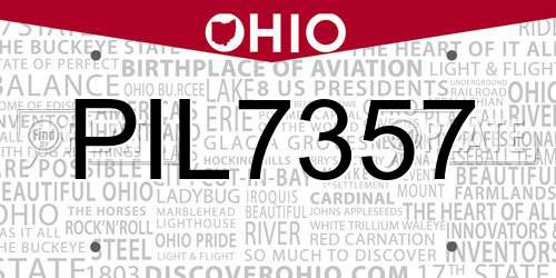 PIL7357 Ohio License Plate