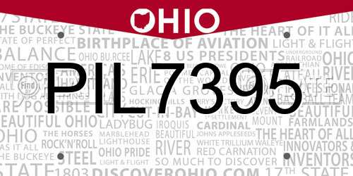 PIL7395 Ohio License Plate