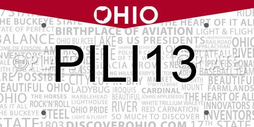 PILI13 Ohio License Plate