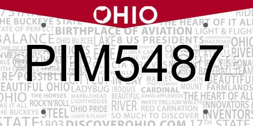 PIM5487 Ohio License Plate