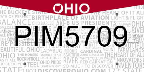 PIM5709 Ohio License Plate