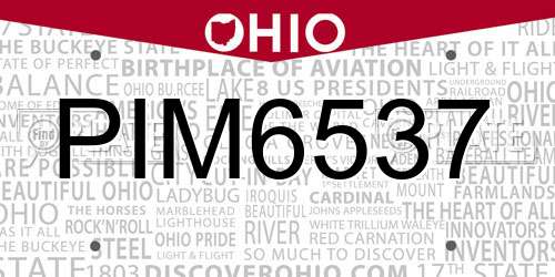 PIM6537 Ohio License Plate