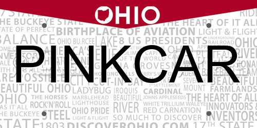 PINKCAR Ohio License Plate