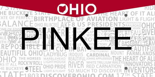 PINKEE Ohio License Plate
